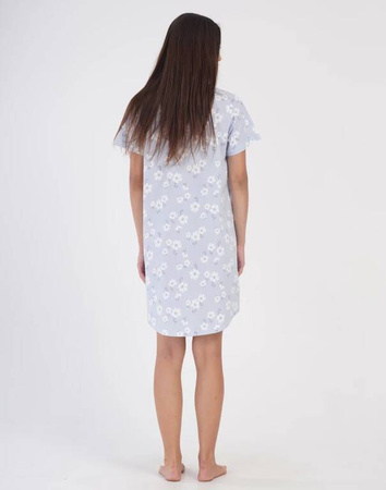 koszula nocna tunika BŁĘKIT STOKROTKI 1XL-3XL (46-50)